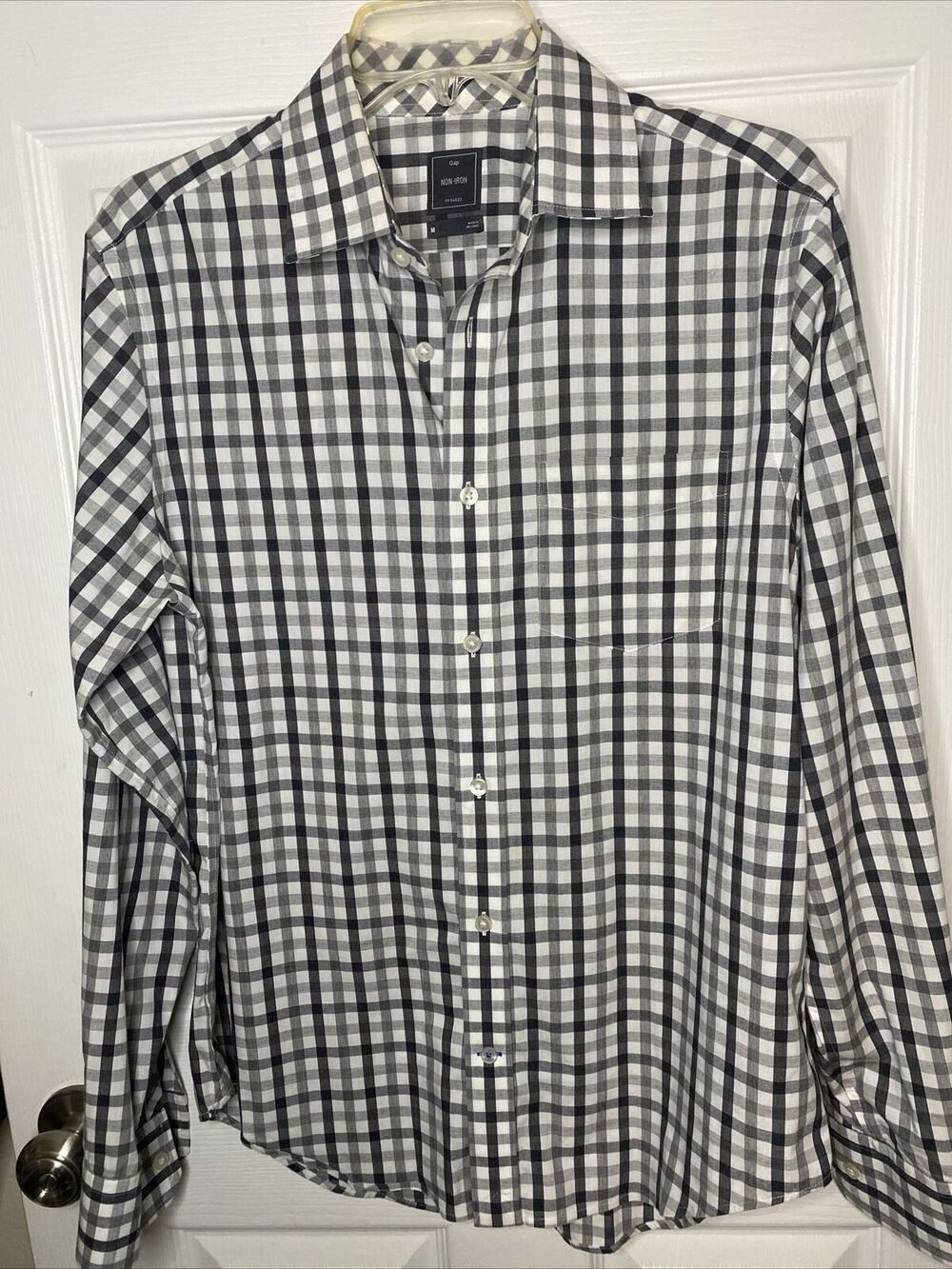 Gap Long Sleeve Plaid Button Down Long Sleeve Shirt Size M Medium Non Iron